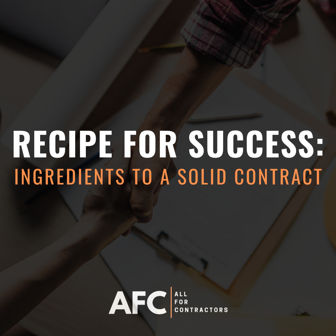 Recipe For Success: Ingredients to a Solid Contract (1 Credit Hour)